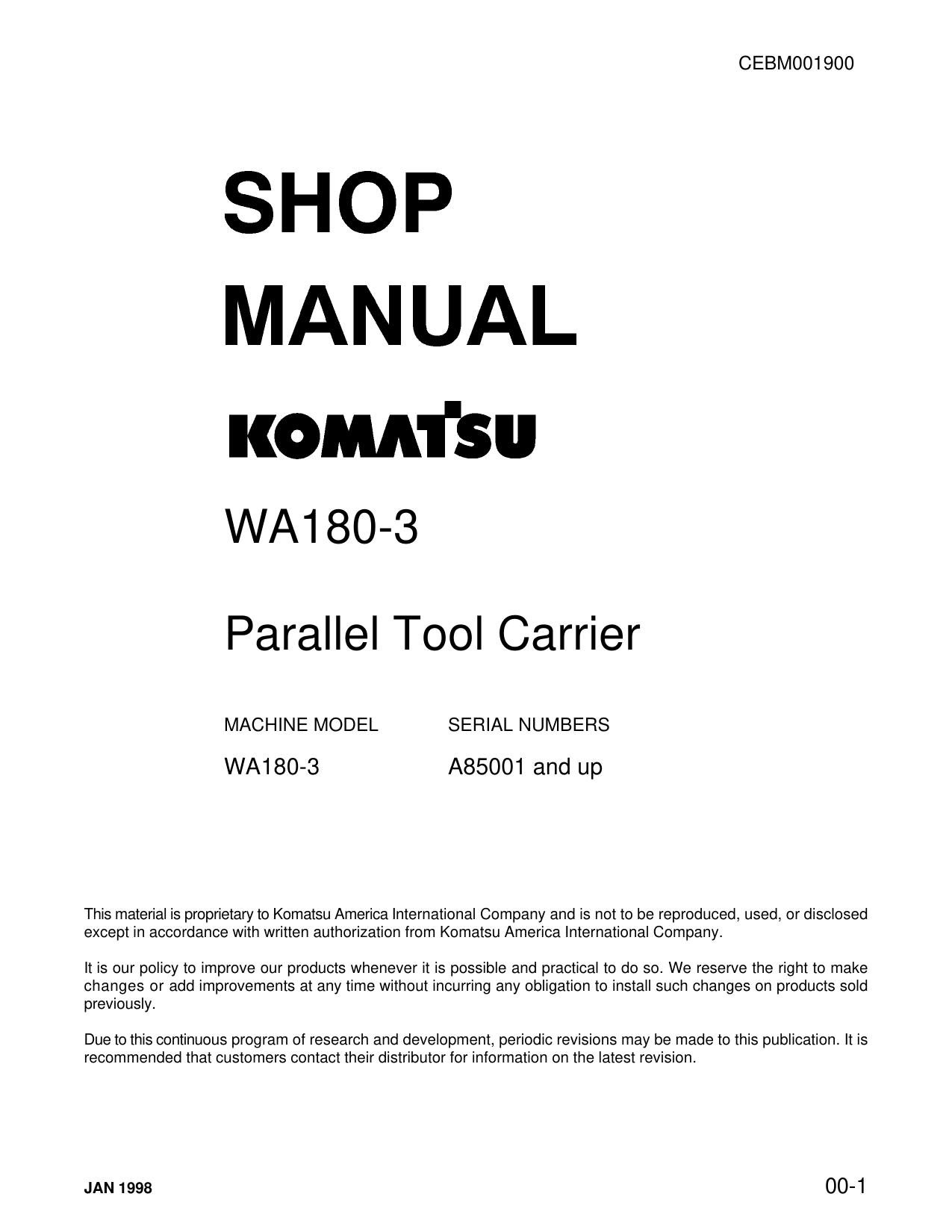 WA180-3 Shop Manual SM